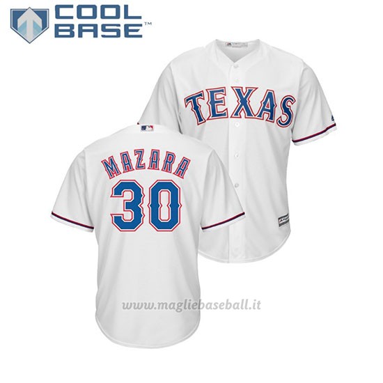 Maglia Baseball Uomo Texas Rangers Nomar Mazara Cool Base Majestic 1ªBianco